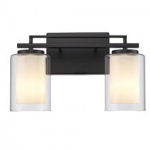 Trans Globe 22482 BK - 2LT VANITY-GLASS SHADE X2-BK